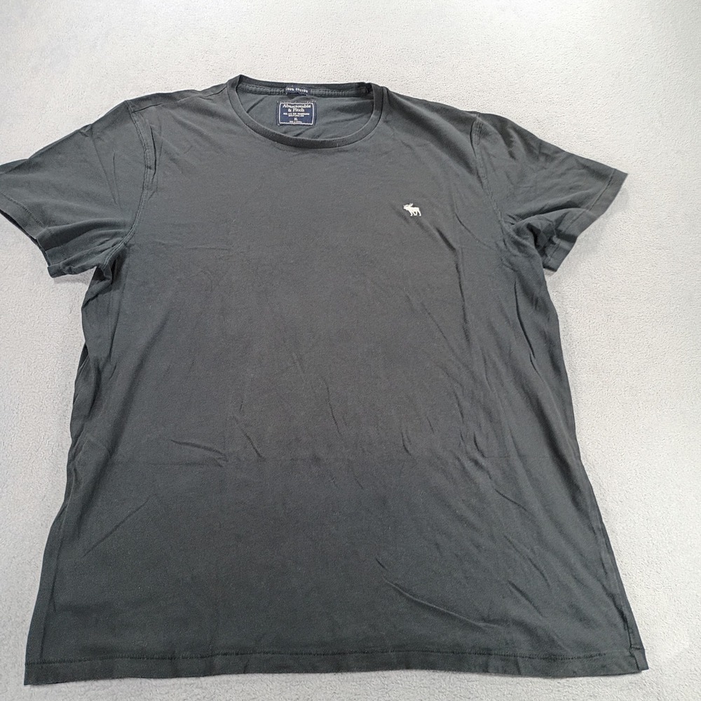 Abercrombie & Fitch Mens T-Shirt Charcoal XL Embroidered Moose Logo